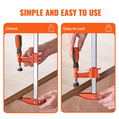 Bar Clamps for Woodworking 36 Inch 2-Pack, Quick-Change F Clamp Spreader with 600 lbs Load Limit, 2.5" Throat Depth