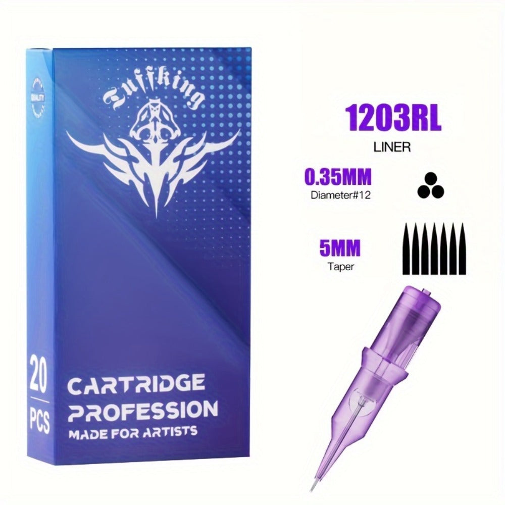 Disposable Tattoo Needles Mixed Size Sterilized RL RS M1 0.35mm, Safety Tattoo Needle Set for Tattoo Artists and Beginners