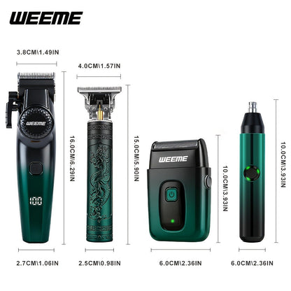Men's Grooming Gift Box Set – Dragon & Phoenix Design, 2/4pcs Kit with Shaver, Hair Clipper, Nose Hair Remover & T9 Detail Trimmer