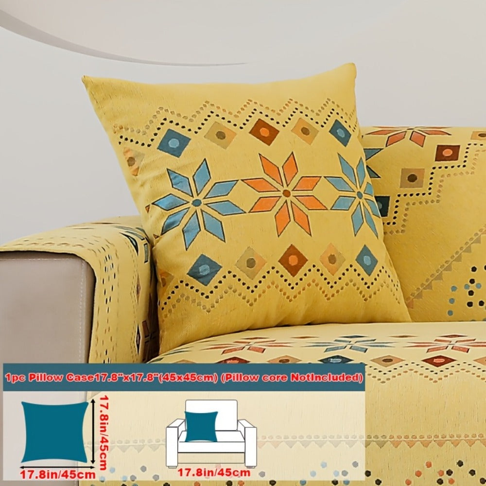 Sofa Cover Bohemian Chenille Jacquard Knit Sections for Seat, Armrest or Backrest with Model-Specific Size and Color Options