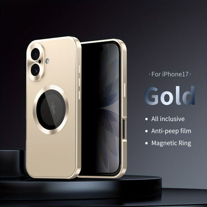 iPhone Anti-Spy Magnetic 2-in-1 Phone Case with All-Round Lens Protection – Complete Drop Protection Cover for iPhone 12 13 14 15 16 Pro Max