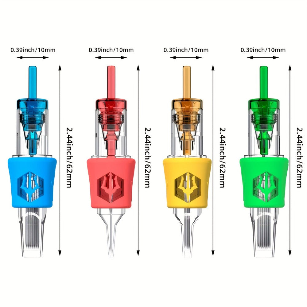 Tattoo Cartridge Needles with POSEIDON V4 Label, 50-Piece Mixed RL RS RM and Magnum Assortment