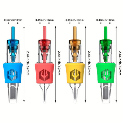 Tattoo Cartridge Needles with POSEIDON V4 Label, 50-Piece Mixed RL RS RM and Magnum Assortment