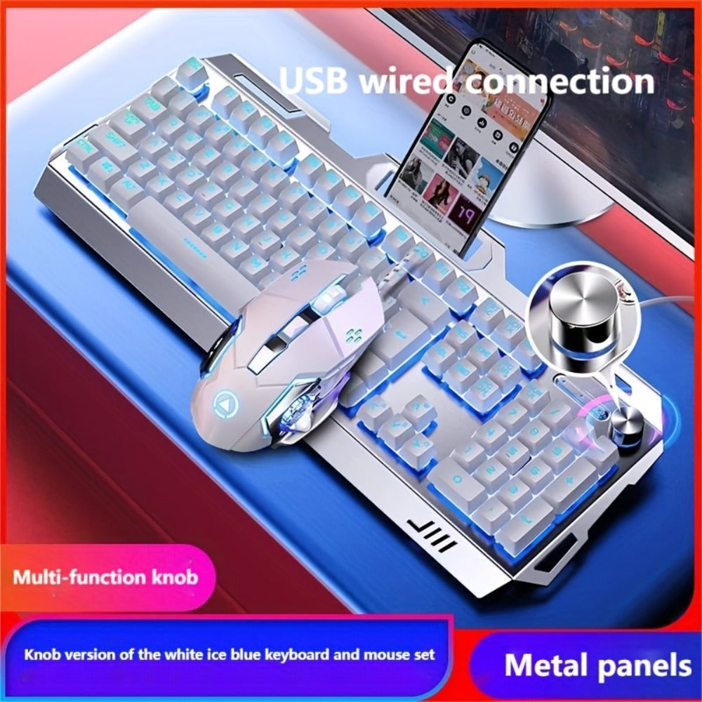 RGB Gaming Keyboard and Mouse Combo Wired USB, Backlit Keyboard & Mouse Set for PC Desktop Laptop Windows