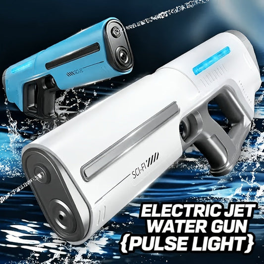 Rechargeable Electric Water Blaster with Pulse Light, Self-Fill Function and Blue, White or Brown Gift Box Options