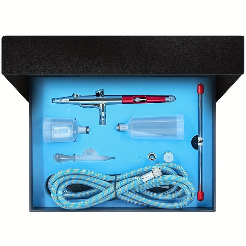 Airbrush Kit Dual-Action Gravity Feed – 0.3mm & 0.5mm Needle Sets, 7cc 20cc 40cc Cups, Complete Air Brush Gun Set for Nails, Makeup