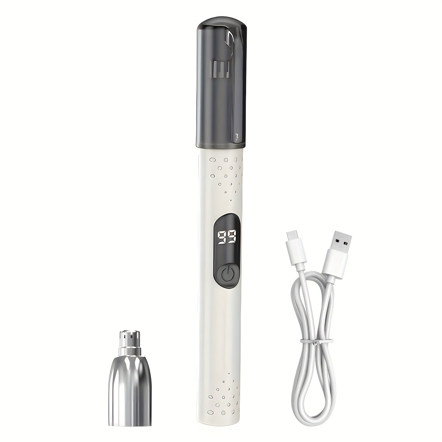 Nose Hair Trimmer Electric – USB Rechargeable Stainless Steel Unisex Trimmer for Nose, Ear & Eyebrow Hair, No-Pull Painless Cutting