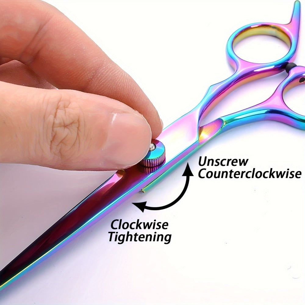 Professional Hair Scissors Set 16pcs 6.0 Inch – Thinning Shears Bangs Flat Cut Blending Salon Shears Diagonal Tail Design Hair Cutting Kit