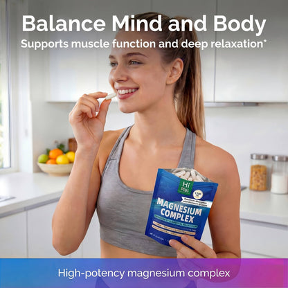 Magnesium Glycinate Complex 1200mg 10-in-1 Full Spectrum Vegan Capsules for Deep Sleep Calm Anxiety Heart Bone & Nerve Health