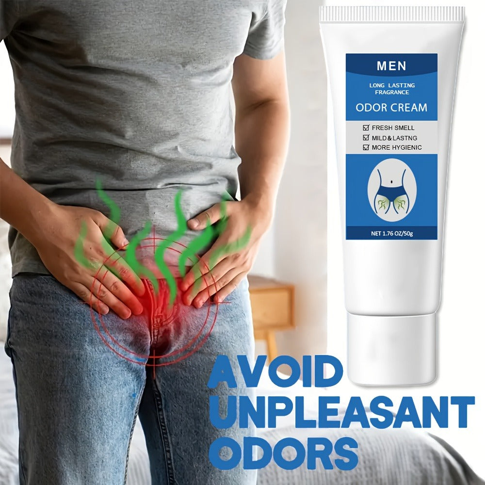 Men's Intimate Deodorant Odor Control Cream 1.76oz 50g – Long-Lasting Gentle Formula Safe for Private Parts Delicate Areas Groin Body Odor