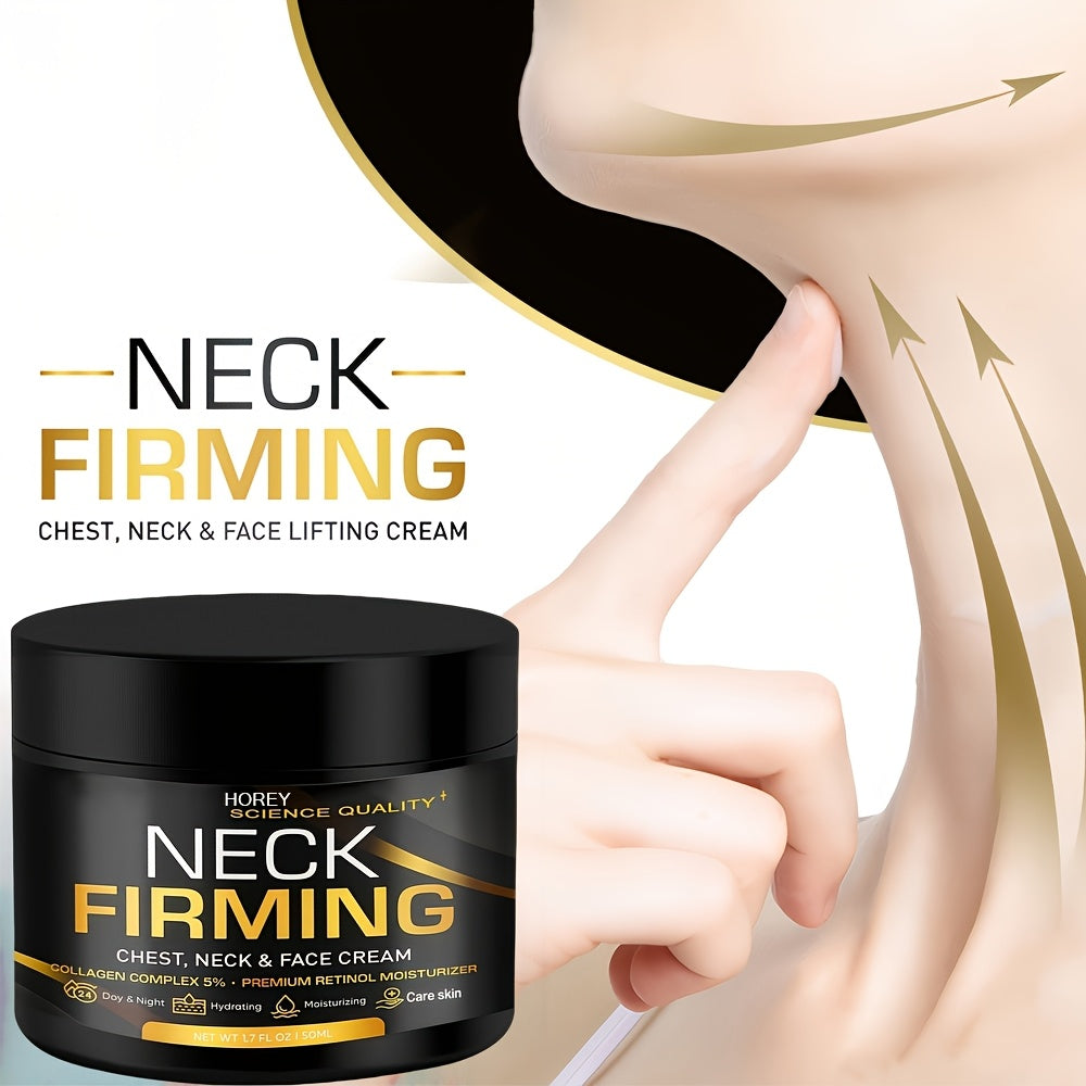 Neck Cream with Retinol Collagen & Hyaluronic Acid 50ml - Day Night Lifting Tightens Crepey Skin on Face Chest & Neck for Women
