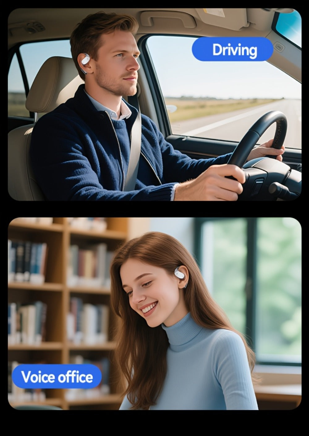 Acer TWS In-Ear Earbuds Noise Canceling Touch Control Sports Wireless Headphones Long for Bedside Audio, Alarms and Room Entertainment