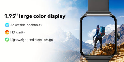 Smartwatch with Alexa Built-in FAWEIO 1.95" Large Display, Wireless Calling, 100+ Sport Modes, Pedometer Heart Rate Sleep Blood
