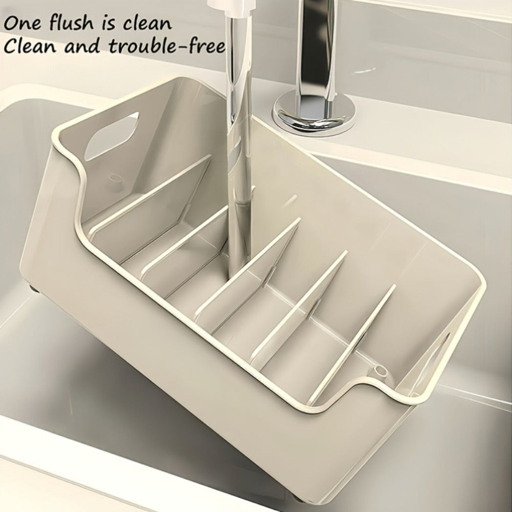 Seasoning Box Kitchen Organizer Transparent Detachable Rack with Adjustable Compartments for Countertop