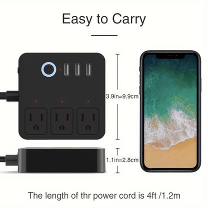 Smart Power Strip WiFi with 3 Individually Controlled Outlets & 3 USB Ports, GHome Surge Protector