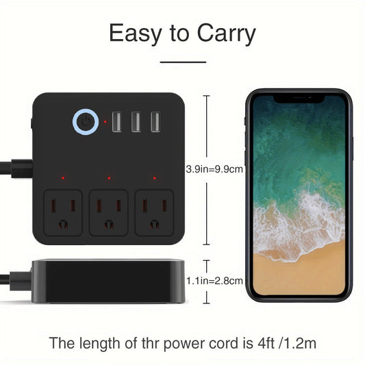 Smart Power Strip WiFi with 3 Individually Controlled Outlets & 3 USB Ports, GHome Surge Protector