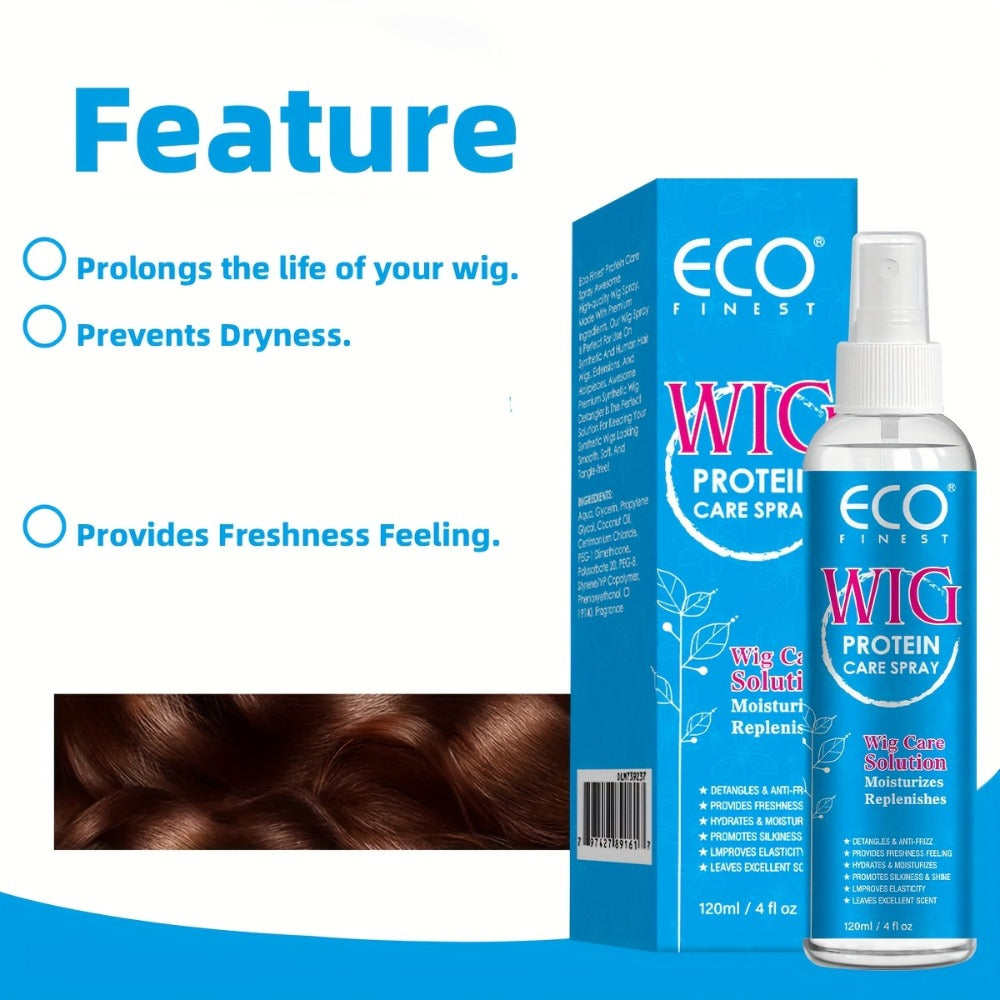 Wig Care Spray and Shampoo Set Anti-Frizz Deep Clean for Synthetic Human Hair & Braided Wigs