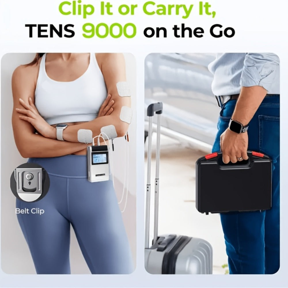 TENS EMS Unit Rechargeable Pain Device, 20 Intensity Levels 48 Modes Electric Stimulator for Back Neck Shoulder Knee Wrist Pain