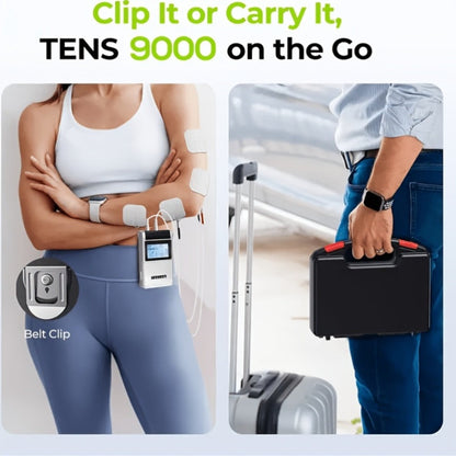 TENS EMS Unit Rechargeable Pain Device, 20 Intensity Levels 48 Modes Electric Stimulator for Back Neck Shoulder Knee Wrist Pain
