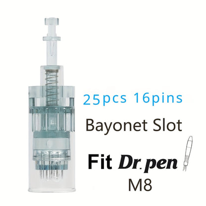 Dr. Pen M8 Replacement Cartridges 25Pcs - 16/36 Pins & Round Nano for Entryways, Bedrooms and Living Spaces