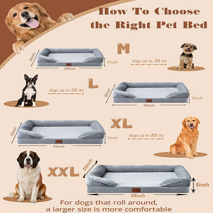 Large Dog Bed with Removable Washable Cover & Nonskid Bottom – Plush Dog Couch Sofa Bed for Extra Large Dogs and Cats, Soft Comfort Pet Bed