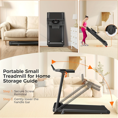 Folding Treadmill 3-in-1 with 14% Auto Incline & Handle – 3.0HP Quiet Walking Pad for Home, 300LBS Capacity