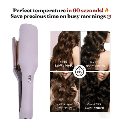 32mm Wave Curling Iron - Women's Hair Curler for Deep Curls & Instant Beach Waves, Professional Salon Styling Tool for All Hair Types