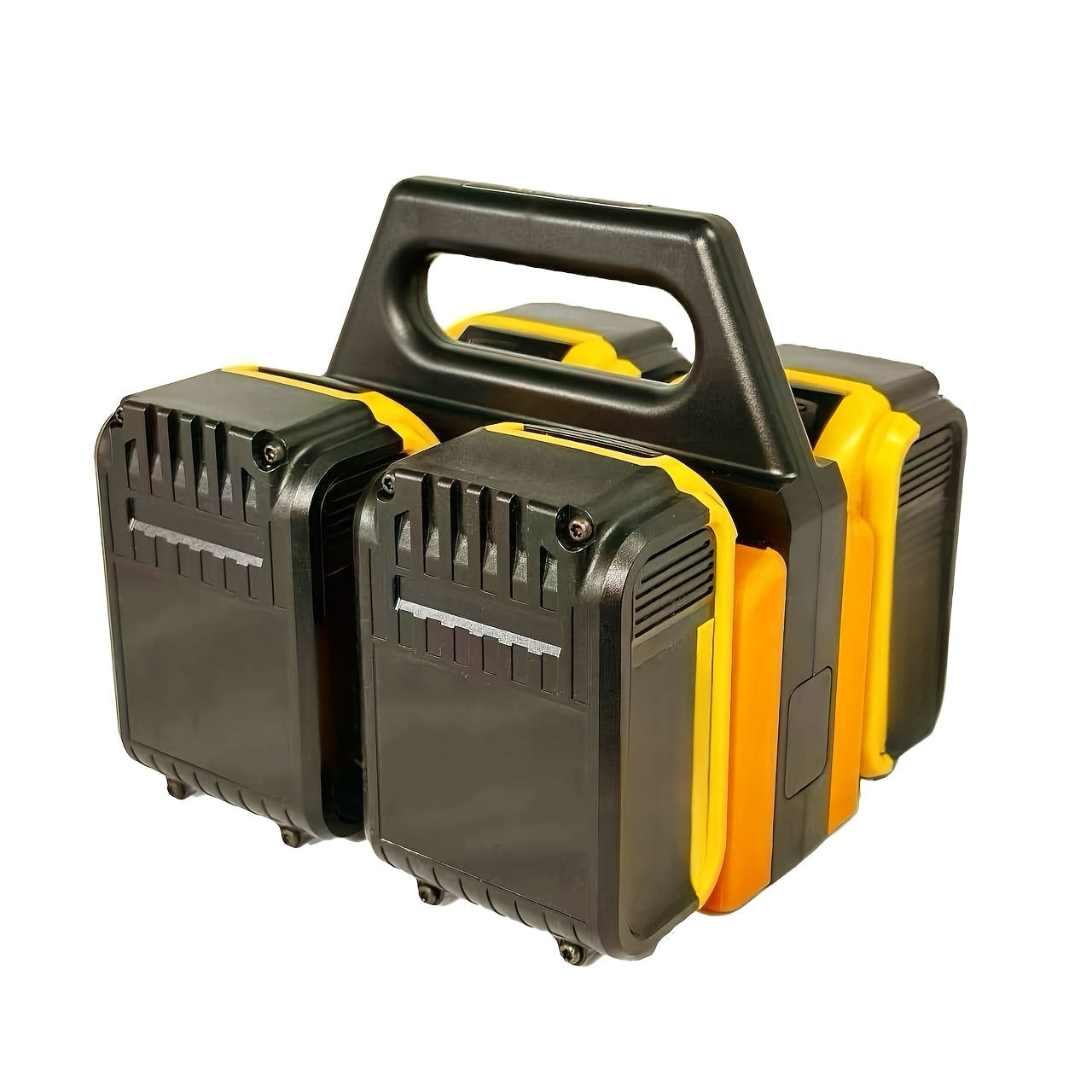 DeWalt 18V 20V Battery Storage Rack, 4-Port Portable Holder with Mounting Frames, Upgradeable Tool Hanger Organizer