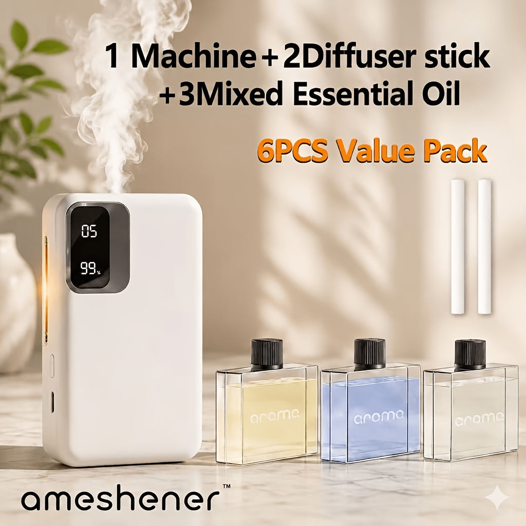 Ultrasonic Essential Oil Diffuser 1800mAh USB Rechargeable, 7-Level Fine Mist Control, Cordless Aromatherapy for Bedroom Bathroom Office