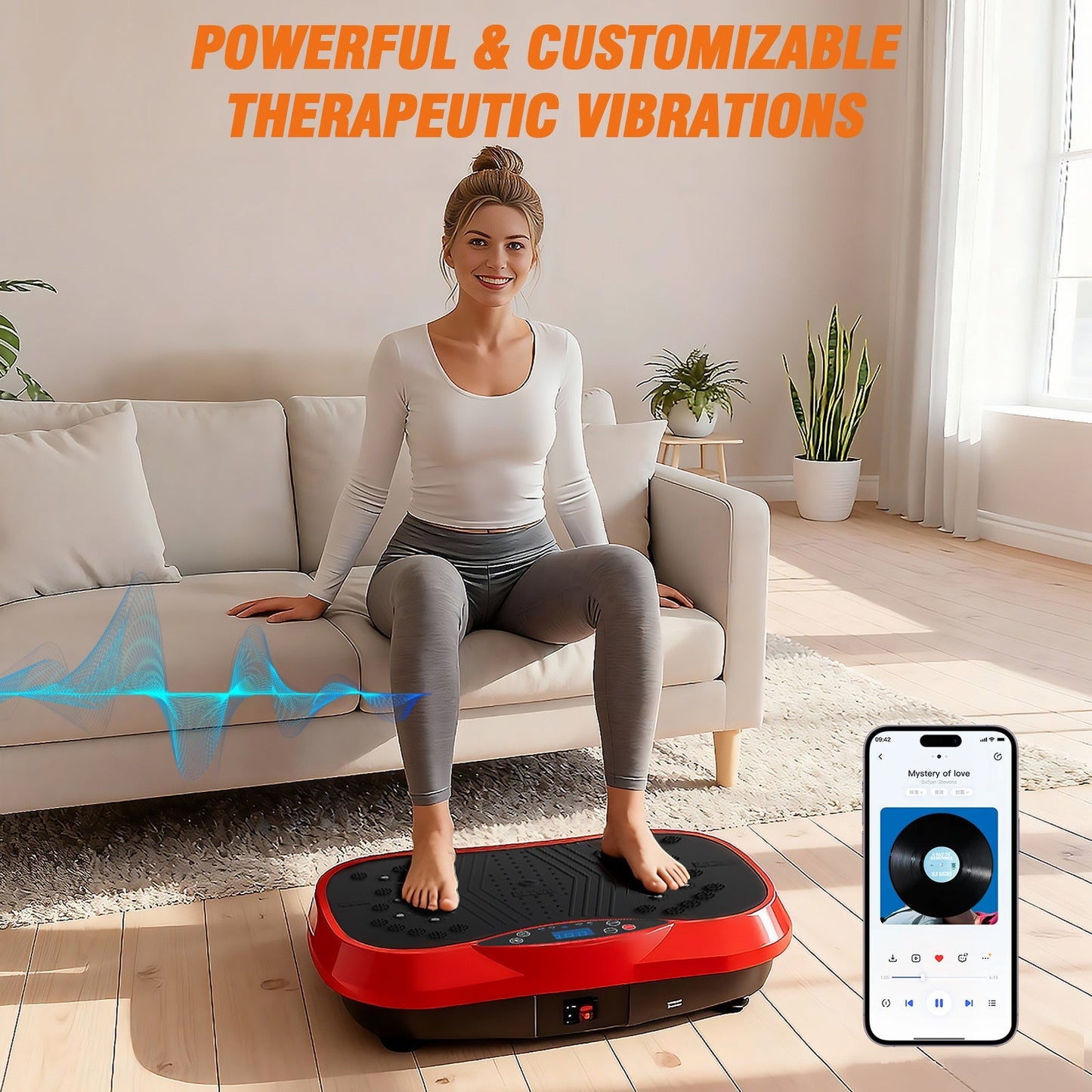 Vibration Plate Exercise Machine 120 Speed Levels – 5 Resistance Bands, LCD Display, Remote Control, 3 Workout Programs