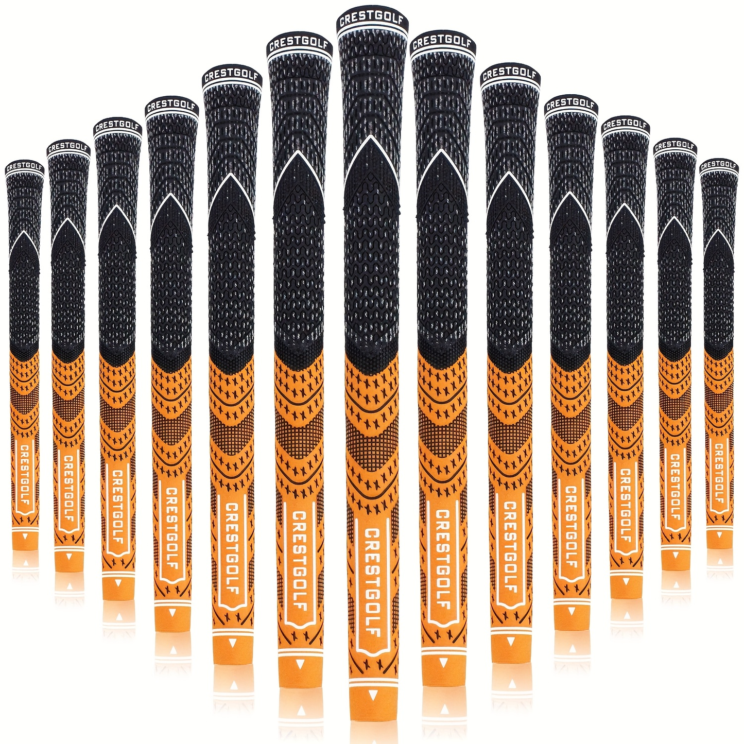Midsize Golf Grips Set 13 Pack – All Weather Hybrid Rubber Golf Club Grips with Ecological Yarn Thread Technology, Multiple Colors