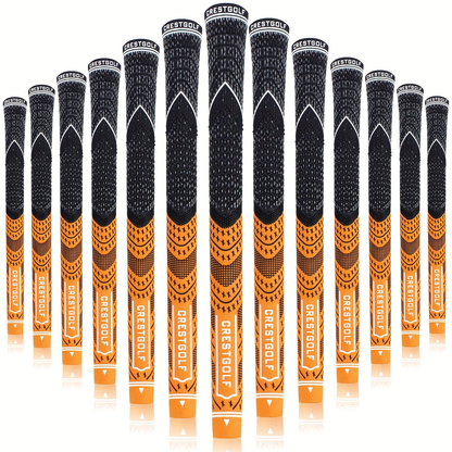 Midsize Golf Grips Set 13 Pack – All Weather Hybrid Rubber Golf Club Grips with Ecological Yarn Thread Technology, Multiple Colors