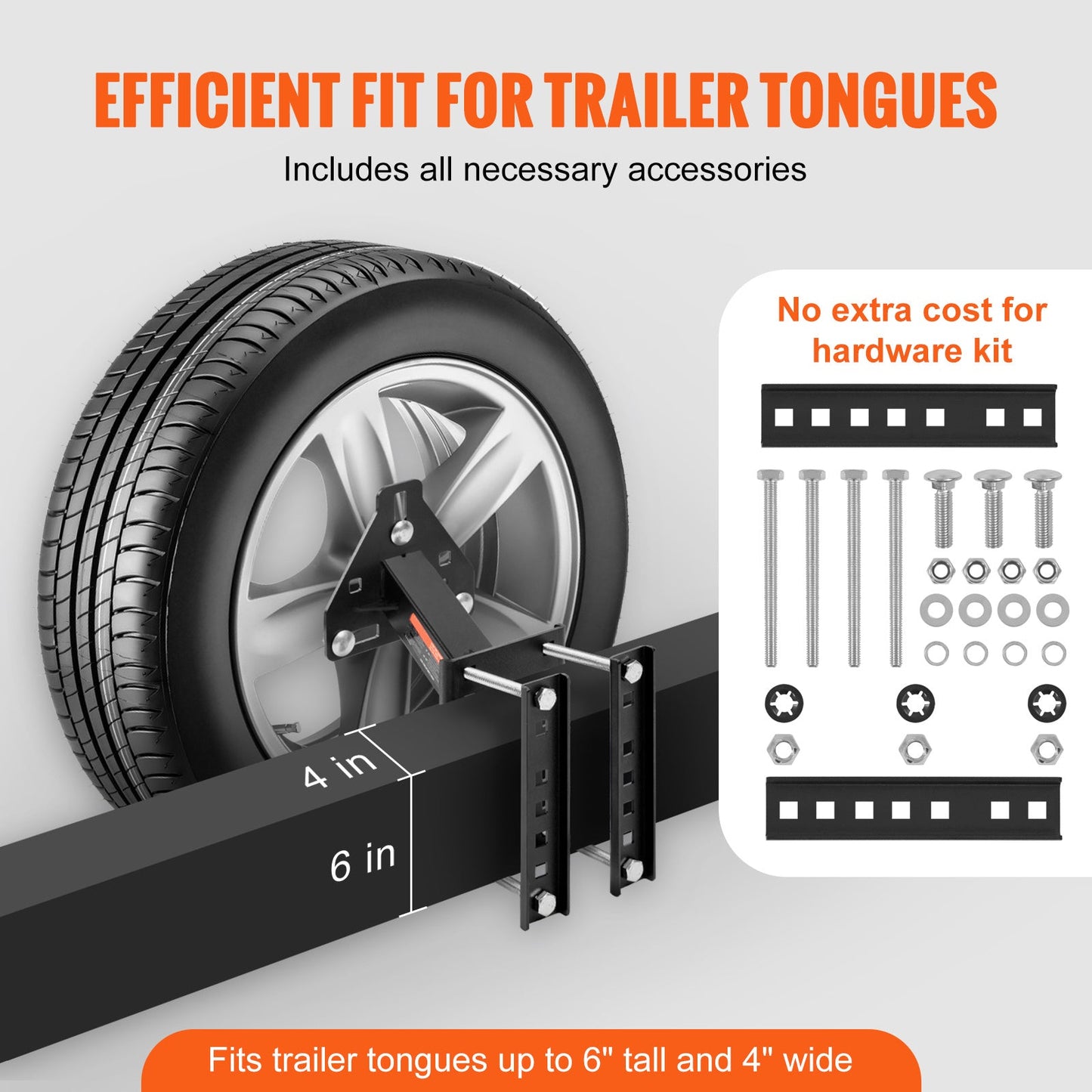 Trailer Spare Tire Carrier Mount 160 LBS – Steel Universal Spare Tire Holder for Utility Marine Trailer, Fits 4 5 6 8 Lug Wheels