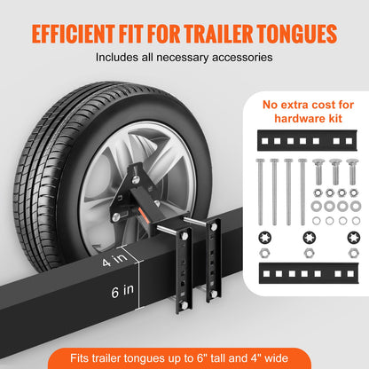 Trailer Spare Tire Carrier Mount 160 LBS – Steel Universal Spare Tire Holder for Utility Marine Trailer, Fits 4 5 6 8 Lug Wheels