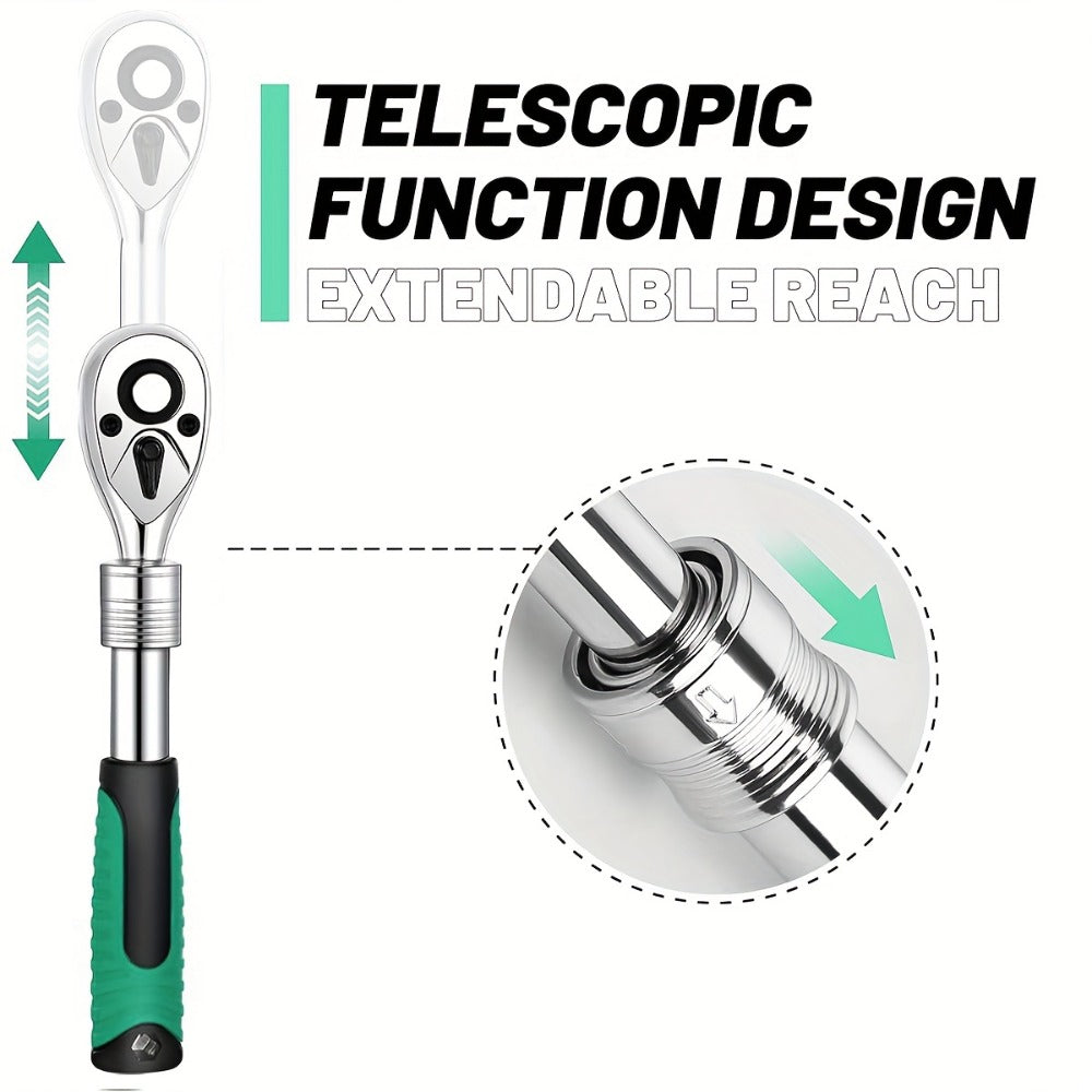 Three-Piece Ratchet Handle Set with 1/4, 3/8 and 1/2-Inch Drives, 72- or 24-Tooth Options Pictured