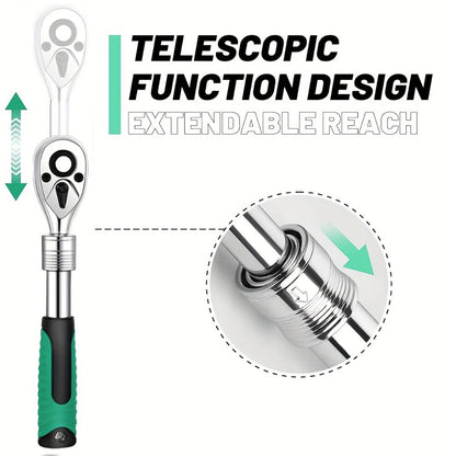 Three-Piece Ratchet Handle Set with 1/4, 3/8 and 1/2-Inch Drives, 72- or 24-Tooth Options Pictured