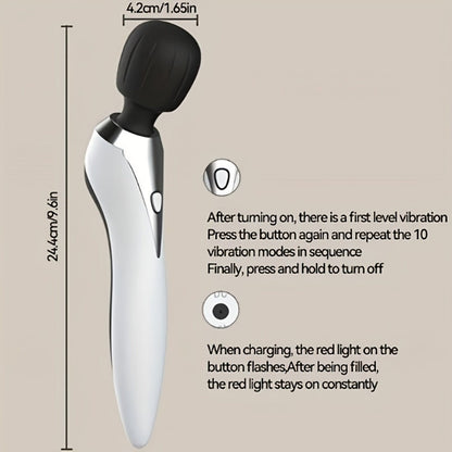 Wireless Stick Massager for Full Body, Portable Rechargeable Personal Massager for Neck, Back, Shoulder