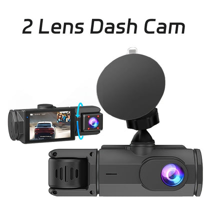 1080P-Labeled Dash Camera with Two- or Three-Lens Options, Screen and Optional WiFi or 32GB Card