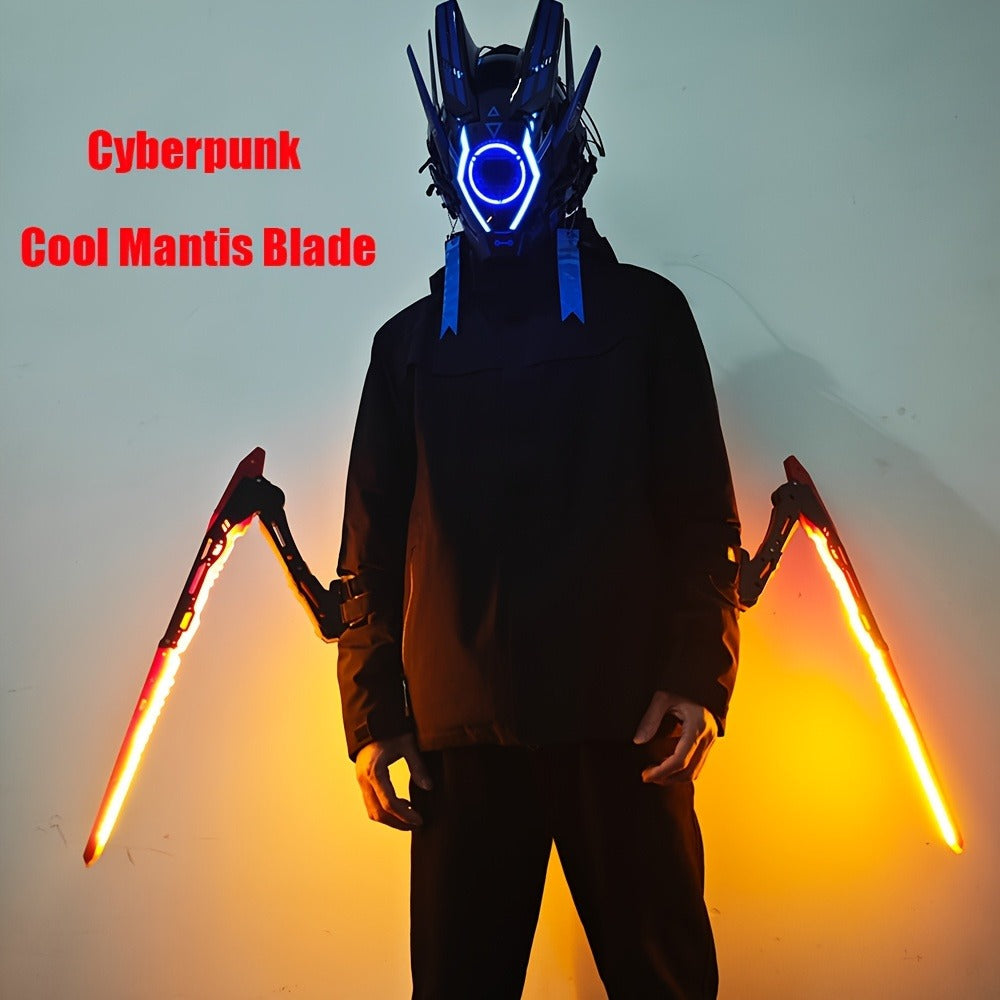 LED Mantis Knife Cyberpunk Light Up Acrylic Prop, Luminous Blade for Halloween Costume Cosplay Sci-Fi Role Play Party