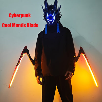 LED Mantis Knife Cyberpunk Light Up Acrylic Prop, Luminous Blade for Halloween Costume Cosplay Sci-Fi Role Play Party
