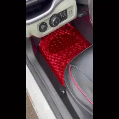 Molded Car Floor Mats, Four-Piece Front and Rear Set in Seven Solid and Carbon-Look Color Options