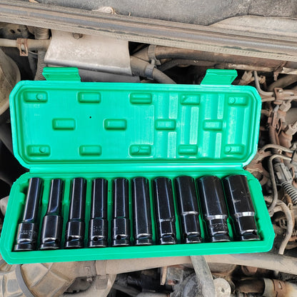 1/2 Inch Deep Impact Socket Set – Chrome Vanadium Steel for Tire Removal, Mechanical Repairs & Car Maintenance | Compatible with Electric
