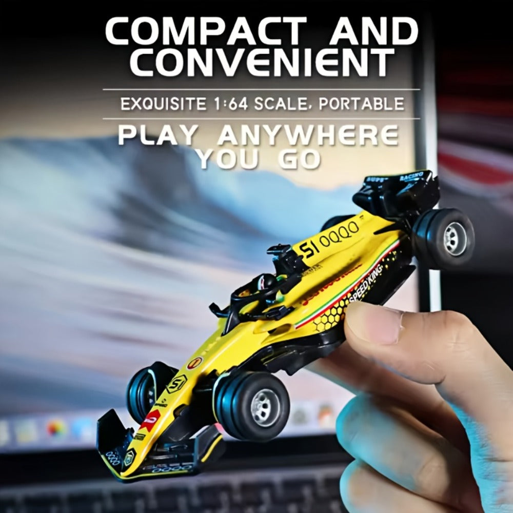 Mini RC Racing Car 1:64 Scale 2.4G Alloy Die-Cast 4WD Drift Toy Car with Lights & Adjustable Speed