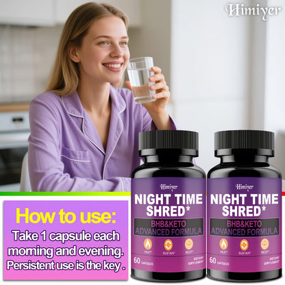 Night Time Fat Burner for Women, Shred Mask Capsules with Caffeine, Goji Berries & Dandelion Root