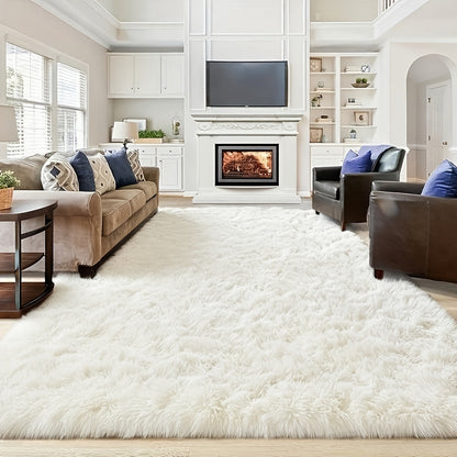 Gradient Color Soft Area Rug – Washable Anti-Slip Shaggy Fluffy Carpet for Living Room & Bedroom | Modern Machine-Made Floor Mat