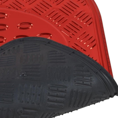 Molded Car Floor Mats, Four-Piece Front and Rear Set in Seven Solid and Carbon-Look Color Options