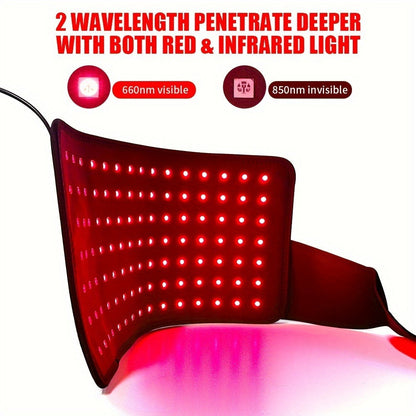 Flexible Red and Near-Infrared LED Body Wrap with 660nm and 850nm Light, Adjustable Straps and Wired Controller
