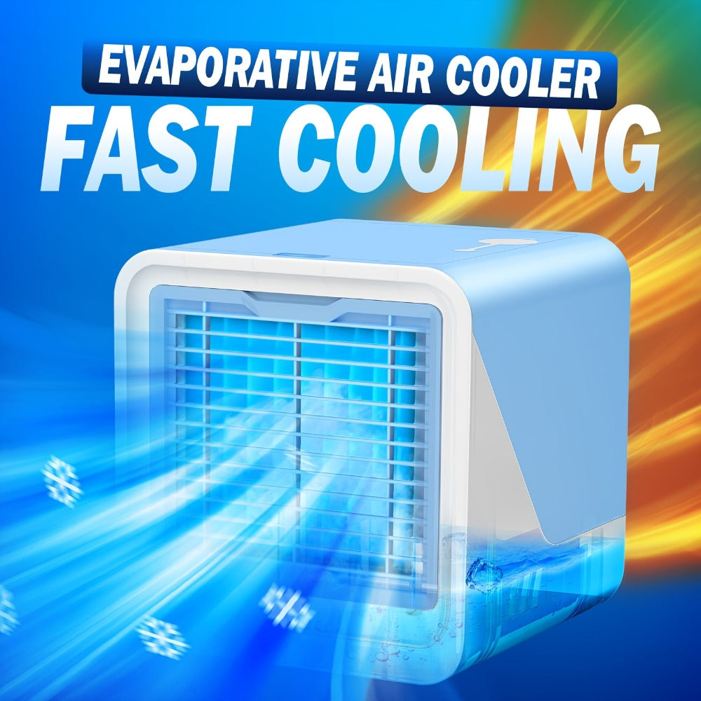 Portable Air Cooler 3-in-1 Mini Personal Air Conditioner Humidifier Fan with Atmosphere Light for Entryways, Bedrooms and Living Spaces