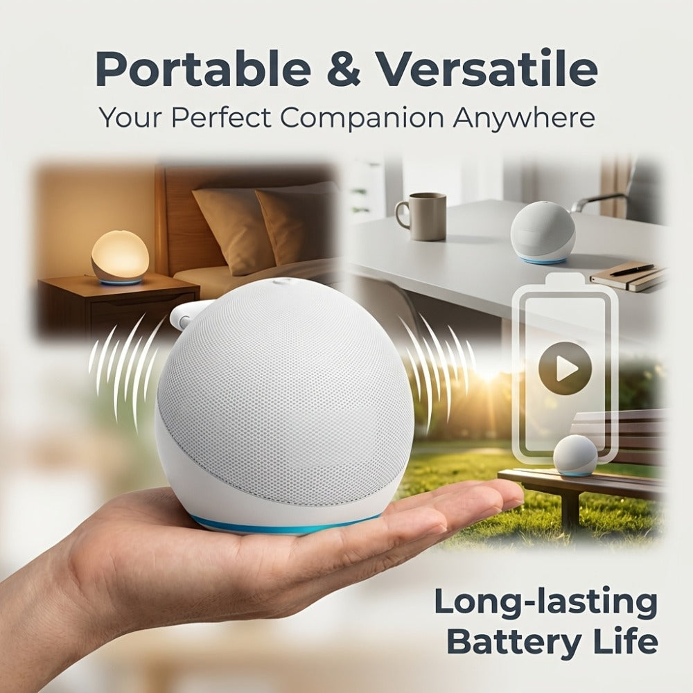Portable Bluetooth Speaker Spherical Model with RGB, TWS, Subwoofer, 360° and Included Base