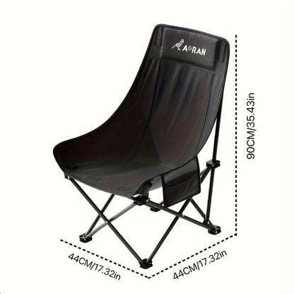 Portable Folding Moon Chair High Back 2pcs – Durable Iron Alloy Frame, Lightweight Foldable Camping Chair for Outdoor Leisure, Fishing